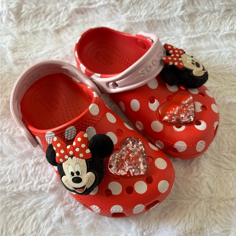 CROCS Kids Red Minnie Mouse Sandals - Picture 2 of 6